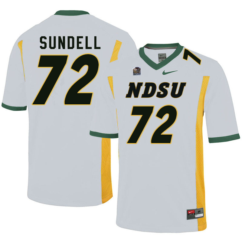 Men #72 Jalen Sundell North Dakota State Bison College Football Jerseys Sale-White
